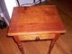 Antique New England Cherry & Curly Maple Drawer Table Circa 1830 1800-1899 photo 2