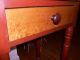 Antique New England Cherry & Curly Maple Drawer Table Circa 1830 1800-1899 photo 3
