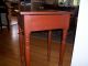Antique New England Cherry & Curly Maple Drawer Table Circa 1830 1800-1899 photo 6