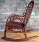 Antique Child ' S Rattan Rocking Chair W/ Caned Seat & Back Very Charming Vintage Post-1950 photo 4