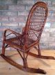 Antique Child ' S Rattan Rocking Chair W/ Caned Seat & Back Very Charming Vintage Post-1950 photo 5