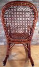 Antique Child ' S Rattan Rocking Chair W/ Caned Seat & Back Very Charming Vintage Post-1950 photo 6
