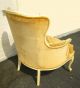 Vintage French Provincial Curved Wingback Arm Chair Pumkin Orange Tufted Velvet Post-1950 photo 2