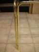 Vintage Hollywood Regency Faux Metal Bamboo,  Glass Top End Table,  Bin Post-1950 photo 2