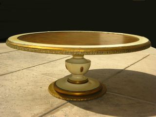 Vintage Mid Century Round Gold Gilt Coffee Table Hollywood Regency Retro French photo