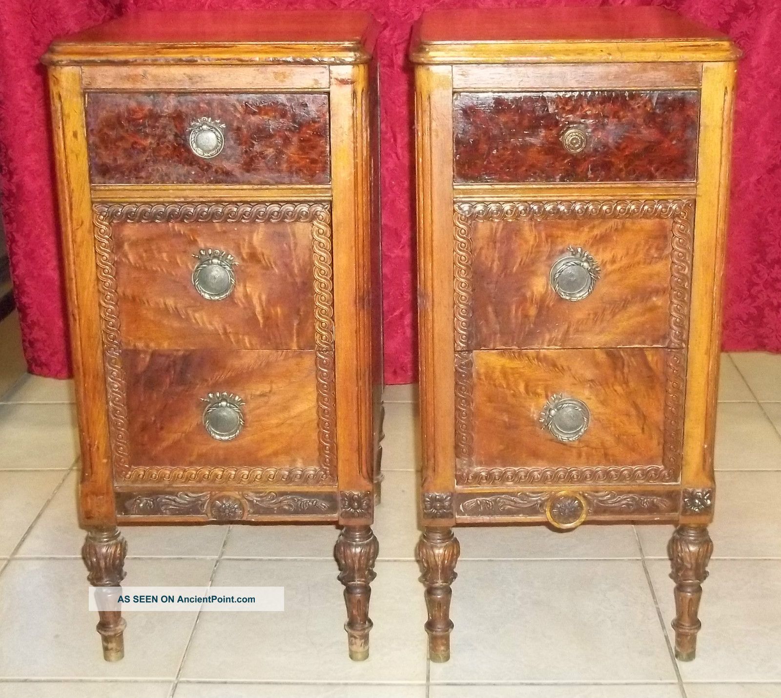 Set Of 2 Antique Three Drawer Dressers Unknown photo