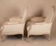 Pair Of Louis Xv Antique Style French White Painted Arm Chair Bergere Fauteuil Post-1950 photo 4