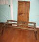 Great Antique Wood Coffee Table Collapsible Stand Distressed Wood Top Good Fair Post-1950 photo 1