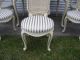 French Style White Shabby Dining Chairs Upholstered Round Seats Set 6 White Co. 1900-1950 photo 1