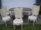 French Style White Shabby Dining Chairs Upholstered Round Seats Set 6 White Co. 1900-1950 photo 2