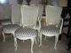 French Style White Shabby Dining Chairs Upholstered Round Seats Set 6 White Co. 1900-1950 photo 4