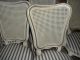 French Style White Shabby Dining Chairs Upholstered Round Seats Set 6 White Co. 1900-1950 photo 6