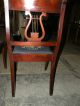 Set Of 5 Antique Needlepoint Mahogany Harp Lyre Dining Room Chairs 1900-1950 photo 9