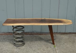 Mid Century Modern Nakashima Style Slab Wood Coffee Table photo