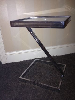 1970s Modern Glass And Chrome End Table - - Rare 