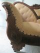 Antique Vintage Victorian Wood Bugundy Cushion Couch Sofa Hand Crafted 1800 ' S 1800-1899 photo 4