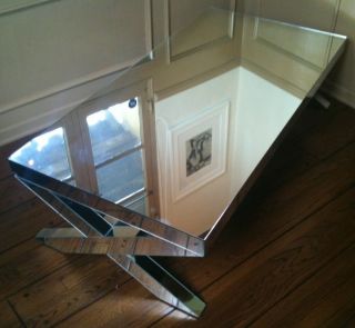 Vintage Hollywood Regency,  Glam,  Mirrored Coffee Table photo