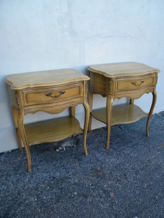 Pair Of French Serpentine Cherry End Tables / Side Tables 2760 photo