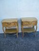 Pair Of French Serpentine Cherry End Tables / Side Tables 2760 Post-1950 photo 1