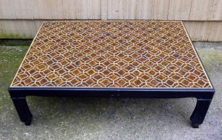 Vtg Mid Century Hollywood Regency Asian Modern Moroccan Mosaic Tile Coffee Table photo