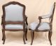Pair Of Antique 20th Century Louis Xv Style Carved Painted Fauteuil Arm Chairs 1900-1950 photo 1