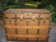 Antique Steamer Trunk 1800s Stage Coach Chest Coffee Table 1800-1899 photo 8