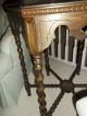 Vintage Wood Hexagonal 6 Sided Accent End Side Table Great Detail Unknown photo 2