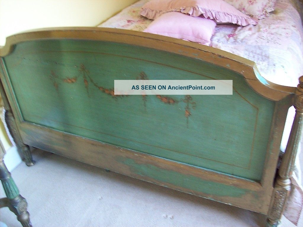 Antique 6pc Louis Xv Style Bedroom Set Antique French Handpainted Shabby Chic 1900-1950 photo