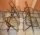 4 Vintage Mid Century Retro Lucite And Brass Plated Kicthen Chairs Post-1950 photo 3