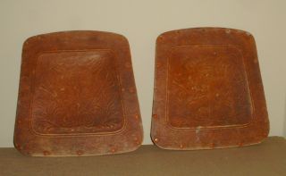 2 Matching Old Antique Pressed Fibreboard Chair Bottoms For Chair Restoration photo