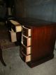 Antique Leather Top Mahogany Kneehole Desk With Needlepoint Chair 1900-1950 photo 1