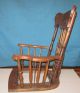 Exceptional Victorian Carved Oak Pressback Office Chair Top W/arms - Must See 1800-1899 photo 5