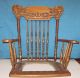 Exceptional Victorian Carved Oak Pressback Office Chair Top W/arms - Must See 1800-1899 photo 8
