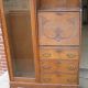 Antique Side By Side Golden Oak Cabinet Secretary Desk 1800-1899 photo 1