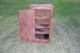 Antique Primitive Early 1800s Wooden One Door Cupboard With Old Red Finish 1800-1899 photo 1