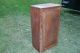 Antique Primitive Early 1800s Wooden One Door Cupboard With Old Red Finish 1800-1899 photo 2