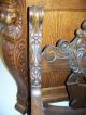 Antique American Quarter Sawn Oak Clawfeet Carved Throne Chair Originial Finish 1900-1950 photo 2