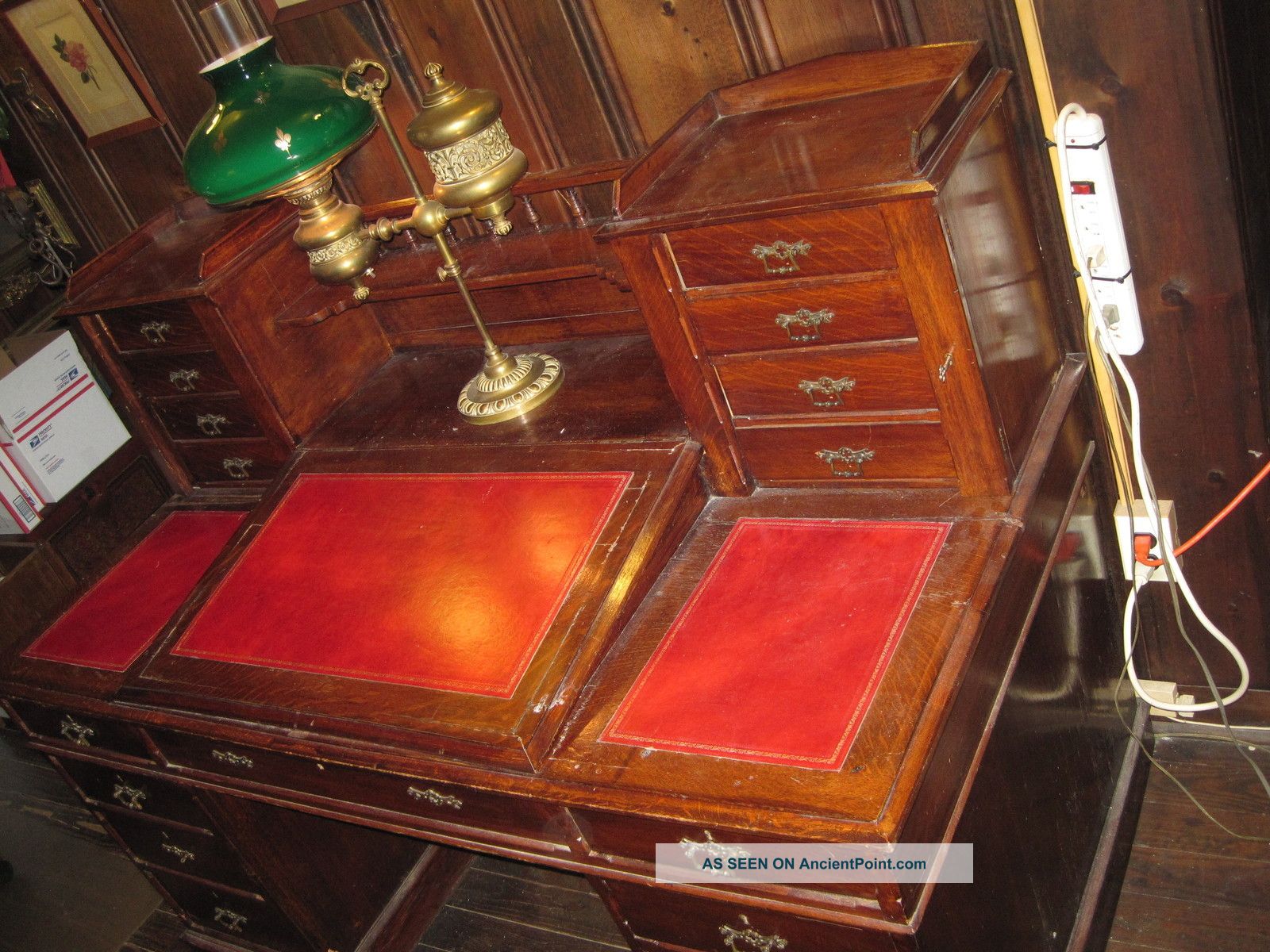 Antique Large English Oak Writting Desk All 1800-1899 photo