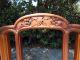 Antique Dining Table & 6 Cane Seat Chairs - Hand Carved Grapevine Design 1900-1950 photo 7
