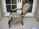 Antique Victorian Floral Sitting Arm Chair With Carved Details 1900-1950 photo 3