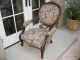 Antique Victorian Floral Sitting Arm Chair With Carved Details 1900-1950 photo 4