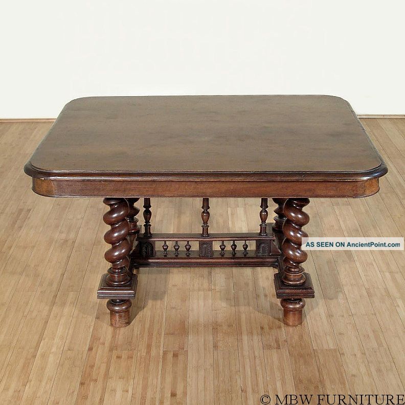 Antique French Solid Oak Jacobean Dining Table A117 1800-1899 photo