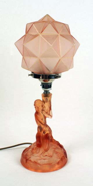 Walther 1930s Art Deco Table Lamp,  Rotterdam Glass photo