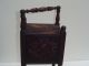 Vintage Smoking Stand Antique Wood Table Metal Lined W/ Carry Handle Cigar Unknown photo 2