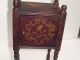 Vintage Smoking Stand Antique Wood Table Metal Lined W/ Carry Handle Cigar Unknown photo 7