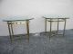 Pair Of Mid - Century Brass Glass Top Side Tables 2085 Post-1950 photo 2