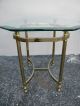 Pair Of Mid - Century Brass Glass Top Side Tables 2085 Post-1950 photo 4
