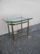 Pair Of Mid - Century Brass Glass Top Side Tables 2085 Post-1950 photo 5
