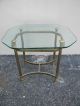 Pair Of Mid - Century Brass Glass Top Side Tables 2085 Post-1950 photo 7