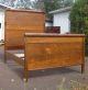 1800 ' S Victorian Quarter Sawn Tiger Oak High Back Bed Full/double 1800-1899 photo 10